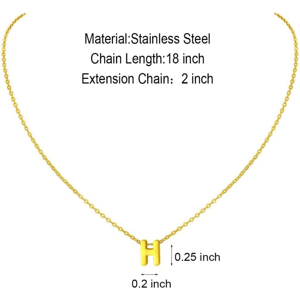 Hypoallergenic Tiny Initial Necklace With 18k Gol… - image 4